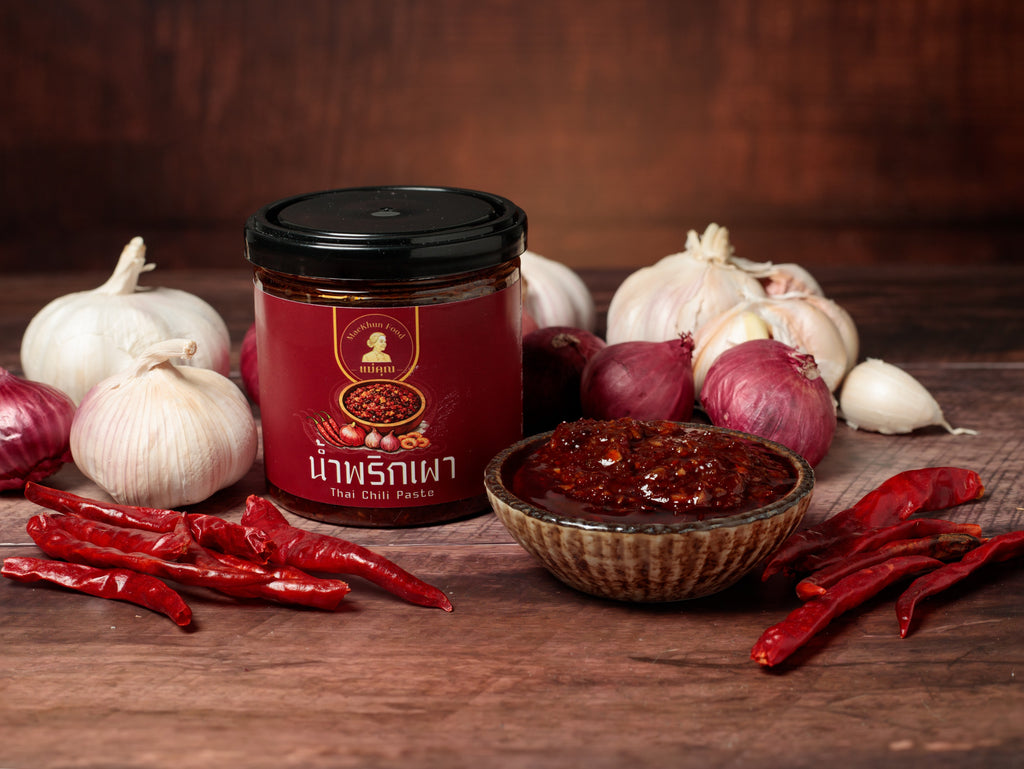 Maekhun Original Thai Roasted Chili Paste – Less Sweet, Medium Spicy, Made with Rice Bran Oil